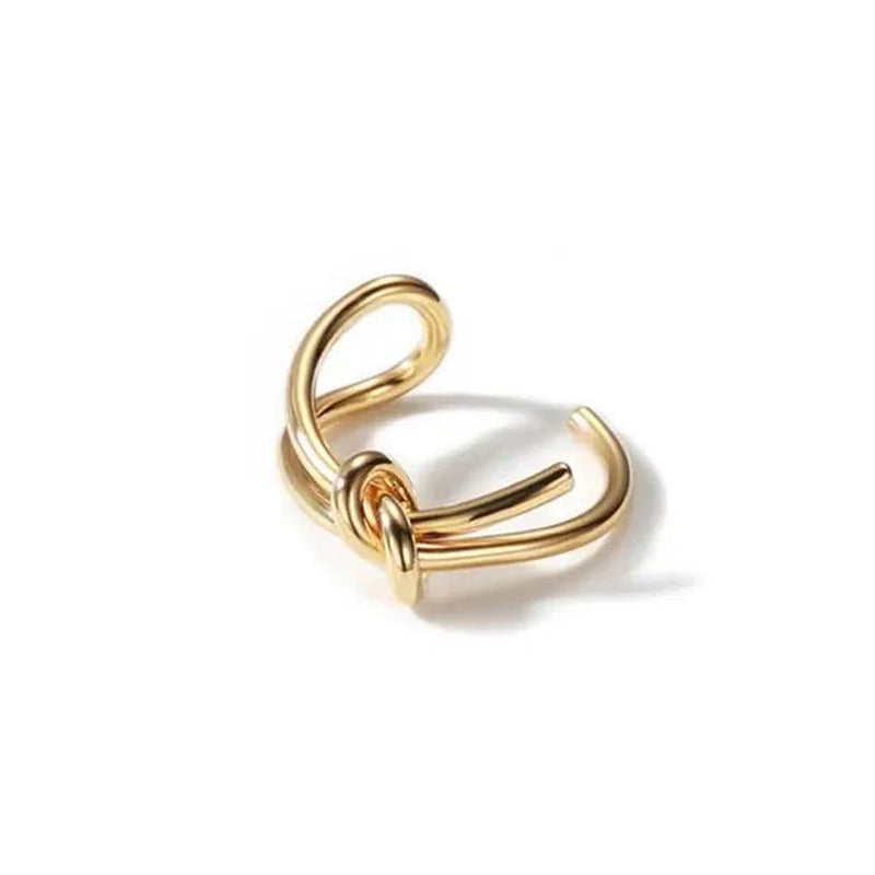 Minimalism Knot Gold Silver Color Rings Open Finger Ring for Women Men Girl Party Jewelry Gifts