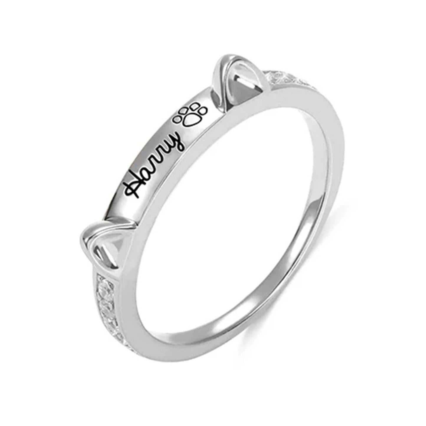 Custom Name Engraved Cat Ring - My Store